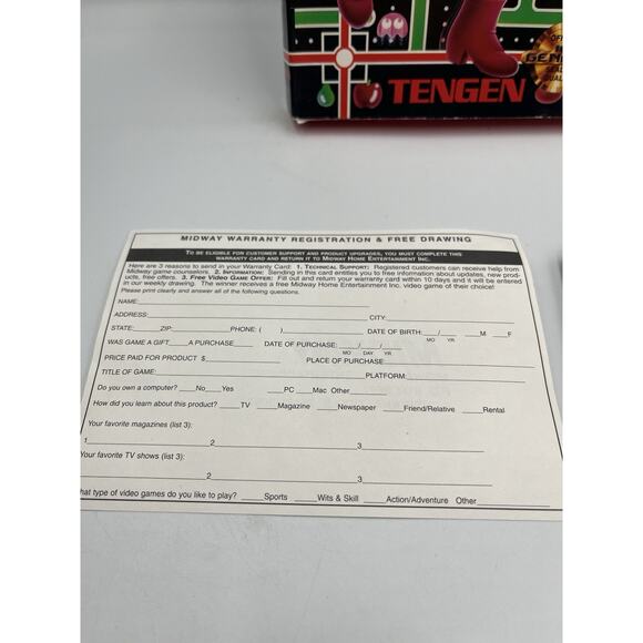 Ms. Pac-Man (Sega Genesis, 1991) Complete CIB Tested Cardboard Box - Picture 3 of 9